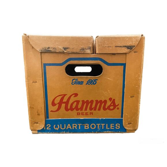 Vintage 1970s Hamm's Beer 12qt Bottles Cardboard Carrier Box - Picture 3 of 7